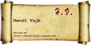 Hendl Vajk névjegykártya